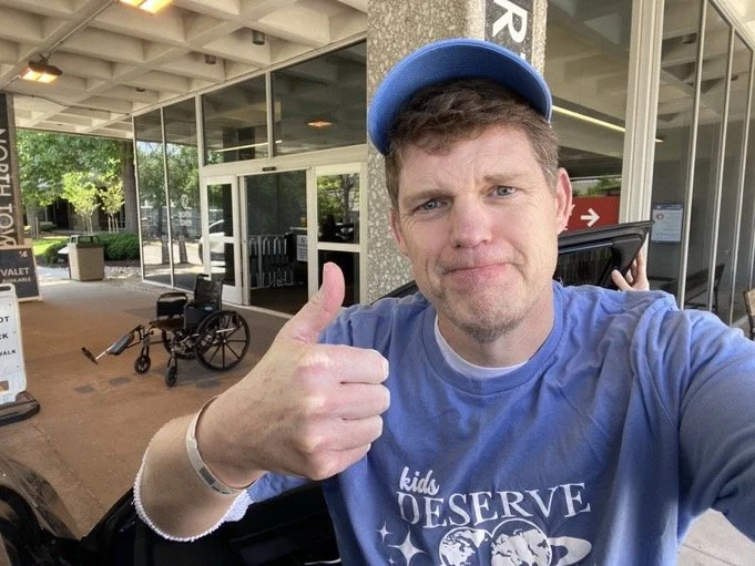 Photo of Andy Kendeigh after being discharged