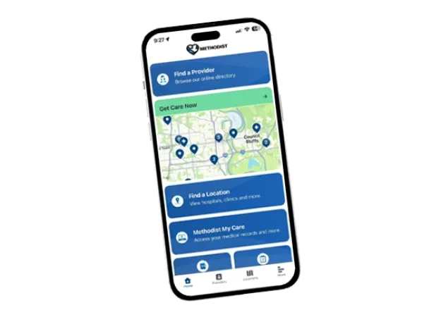 Image of Methodist My Care mobile app home screen